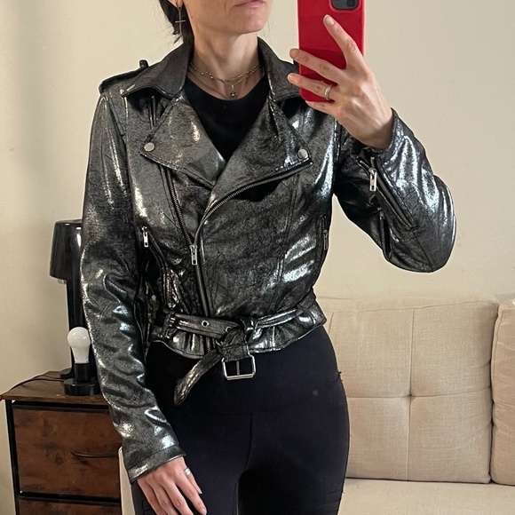 Forever 21 Metallic Black Moto Jacket - Picture 8 of 8